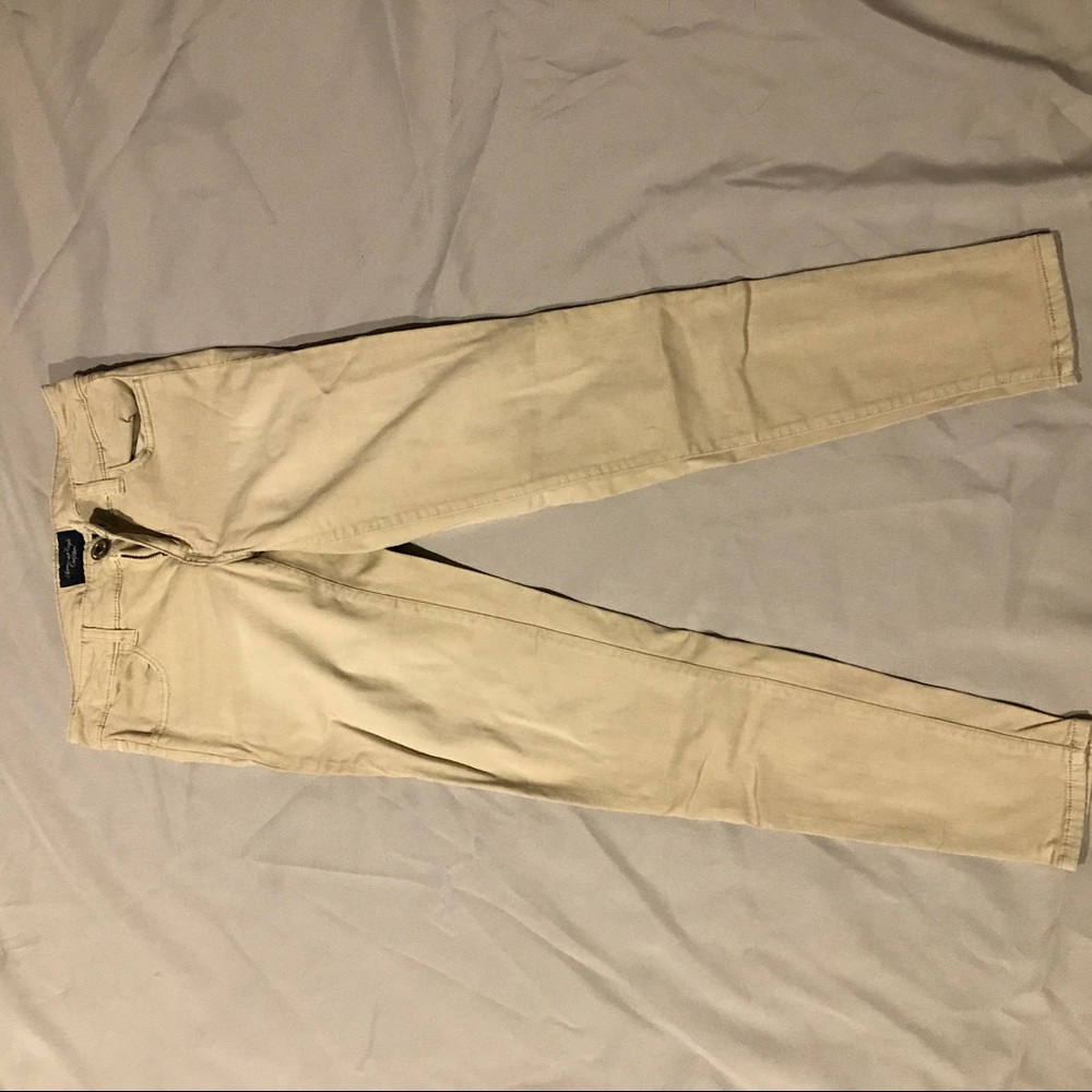 Khaki skinny jeans American eagle pants